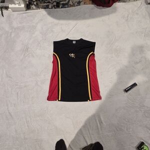 Black and Red Sleeveless Top